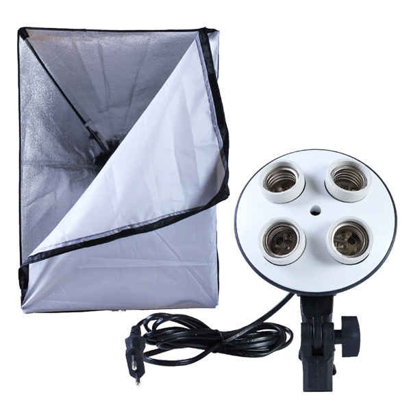 4Lamp light Stand Photo Lamp Bulb Holder Flash Umbrella Support Bracket